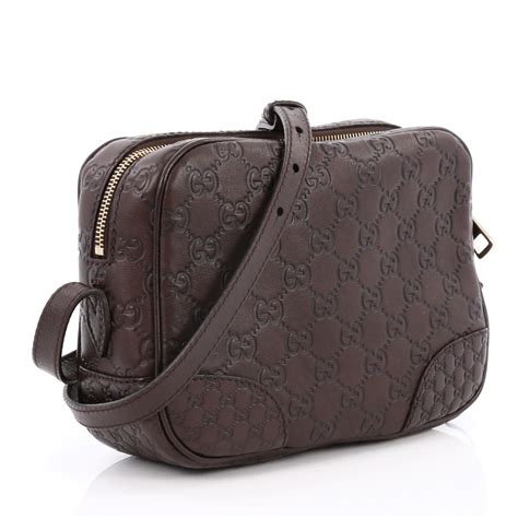 Gucci Bree Guccissima Leather Disco Bag, Brown 